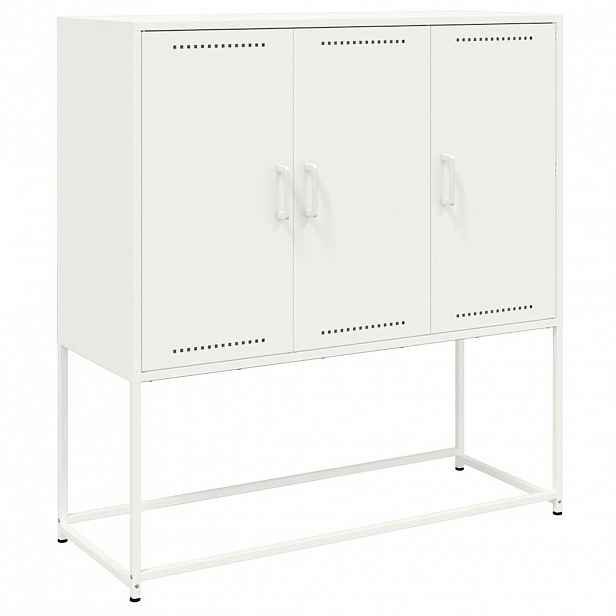 vidaXL Skříň highboard bílá 100,5 x 39 x 107 cm ocel