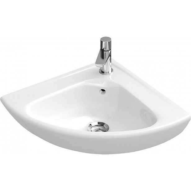 Villeroy & Boch O.novo - Umývátko Compact 42x42 cm, s přepadem, 1 otvor pro baterii, CeramicPlus, alpská bílá 732740R1