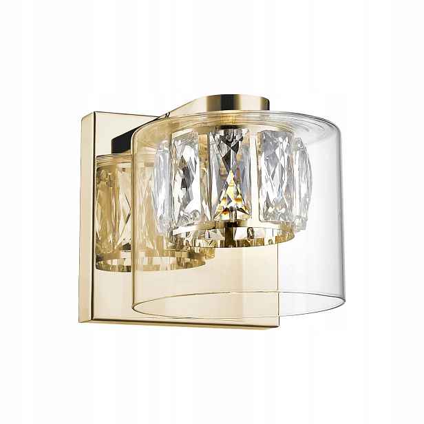 Led nástěnné svítidlo Zuma Line Gem 5W skleněné, zlaté, 450 lm, IP20, 3000K