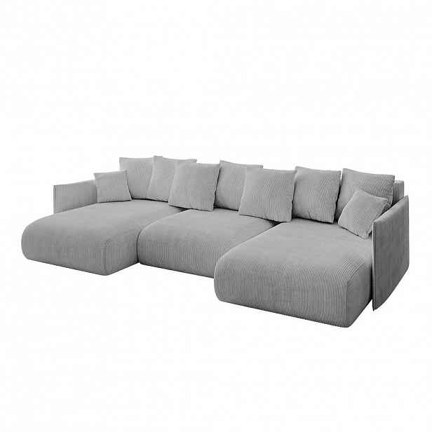 ALTDECOR SEDACÍ SOUPRAVA s funkcí lůžka a úložným prostorem pod postelí ONESK-U 317x177x72 šedá manšestr