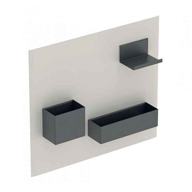 Geberit - Magnetická tabule s přihrádkami, 45x39 cm, matná pískově šedá/matná láva 500.649.JL.2