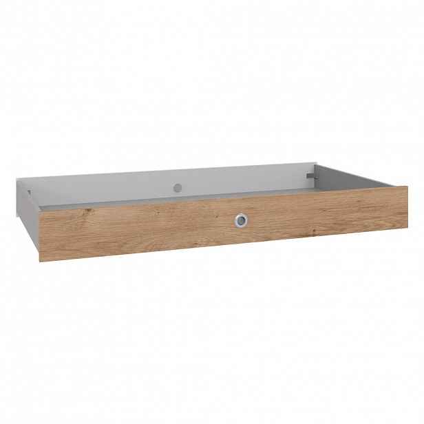 luma-home ZÁSUVKOVÁ SKŘÍŇKA K DĚTSKÉ POSTÝLCE B137/V17/H71 cm, ladící k dětskému pokoji v provedení bílá a dub (22811, 22812, 22813) / 22814-02