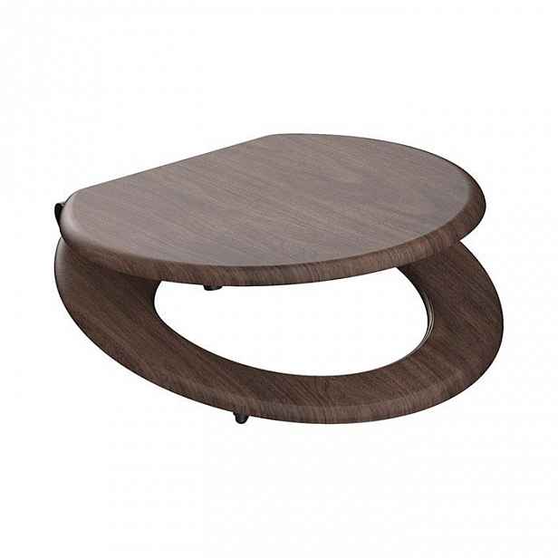 WC sedátko se zpomalovacím mechanismem SOFT-CLOSE DARK WOOD MDF