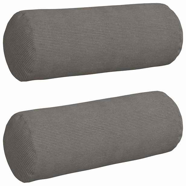vidaXL Polštáře 2 pcs Světle šedá Ø 25 x 70 cm Žebrovaná látka