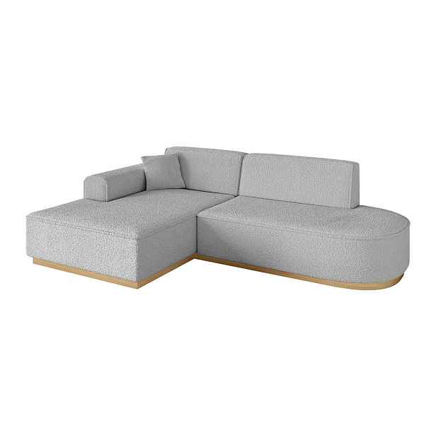 ALTDECOR ROHOVÁ SEDAČKA s otomanem, levá IREA-L1-v2 232x165x80 Světle šedá Buklé