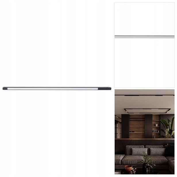 Černá kolejnicová lampa Magnetic Lin s plynulými liniemi v pracovně a MaxLight