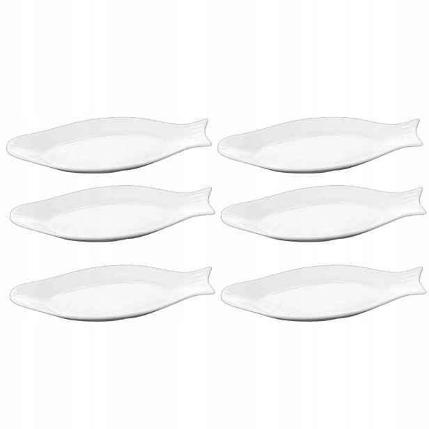 Miska na servírování ryb 22 cm z bílého porcelánu WIlmax, sada 6 kusů