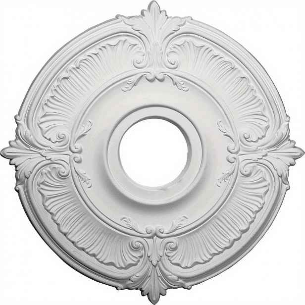 TEMU 1 Velký bílý ozdobný stropní medailon, 16,4 palce, PU materiál, pro lustry, stropní ventilátory, svítidla a dekoraci pozadí stěn - Klasické