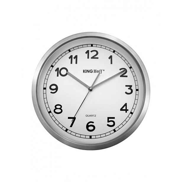 Ocelové Nástěnné Hodiny 34 cm Tekoucí Mechanismus KH-5026