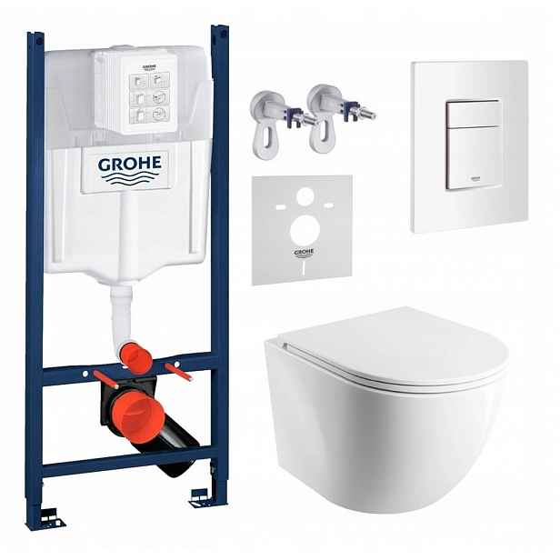 Wc sada Grohe s mísou Omnires Cspmwbm a tlačítkem Fresh bílá