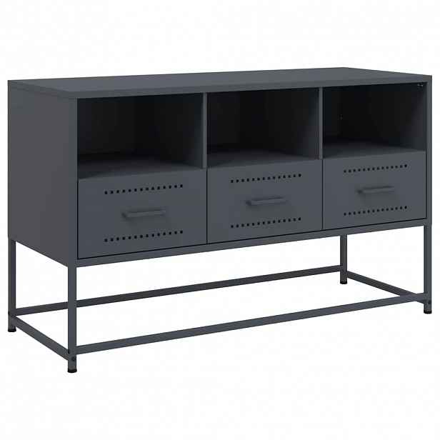 vidaXL TV skříňka antracitová 100,5 x 39 x 60,5 cm ocel
