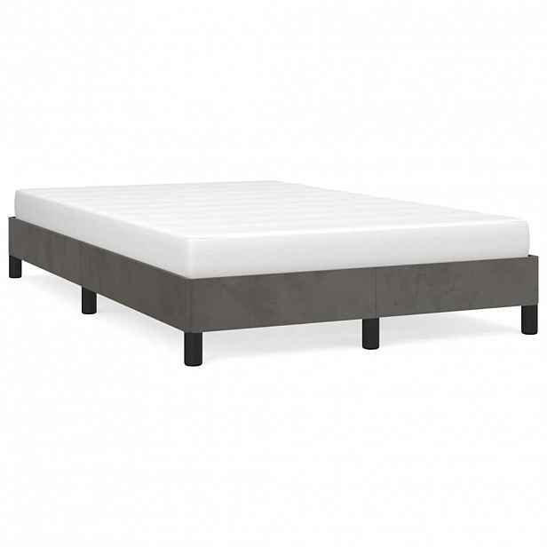 vidaXL Rám postele bez matrace tmavě šedá 120 x 200 cm samet