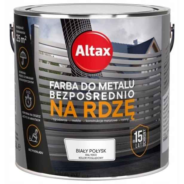 Altax Barva Barva Na Kov 2,5 L Bílá Lesklá Ral 9003