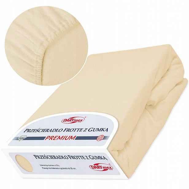 Froté prostěradlo s gumičkou 200x220 béžové, světlé Premium