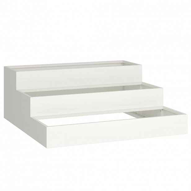 vidaXL Zahradní pěstebník Bílá 90 x 90 x 35 cm Studená válcovaná ocel