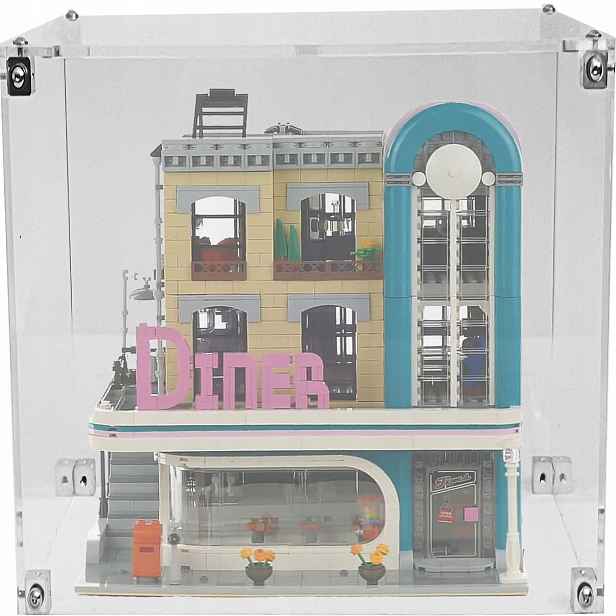Vitrína Drewlandia pro stavebnici Lego 10260 Bistro v centru města