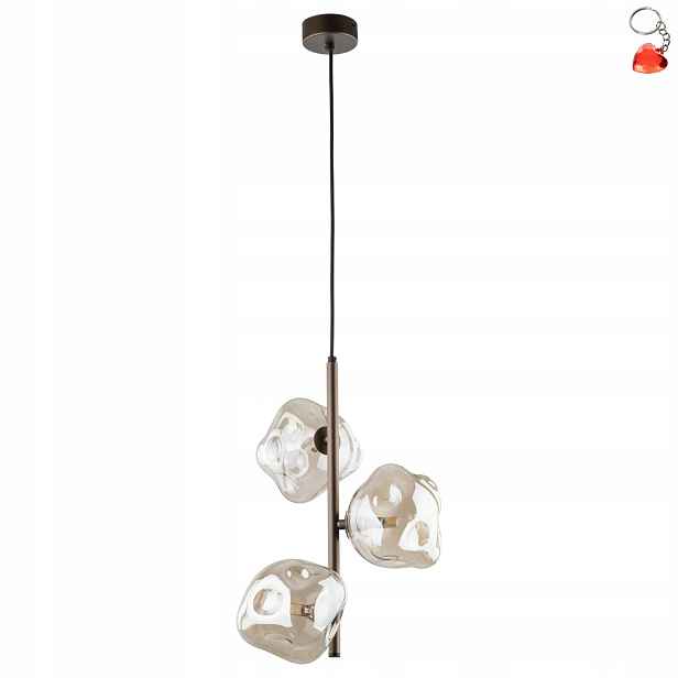 Závěsné Stropní Svítidlo Lava Hnědá 3 zdroje G9 8W Glamour 90 cm Tk Lighting