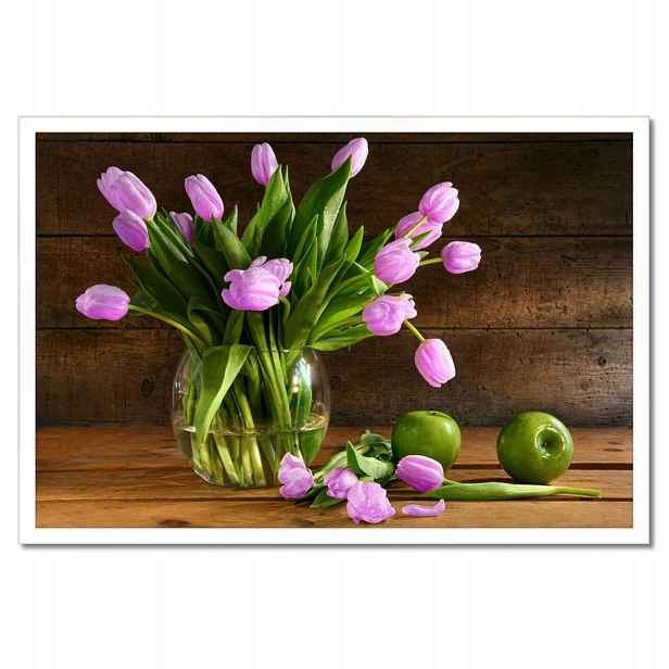 Plakáty v rámu 60x40 Fialové tulipány