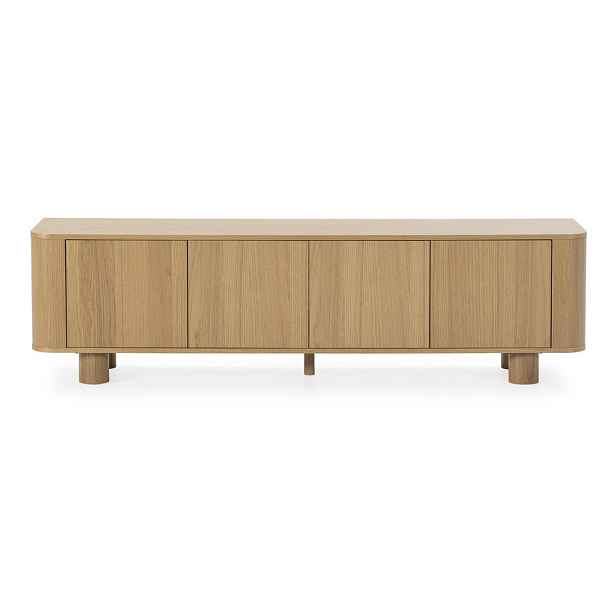 TV stolek v dekoru dubu v přírodní barvě 180x50,5x40 cm Padoc – MOME