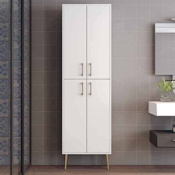 Víceúčelová skříňka Berlin A - White, Gold