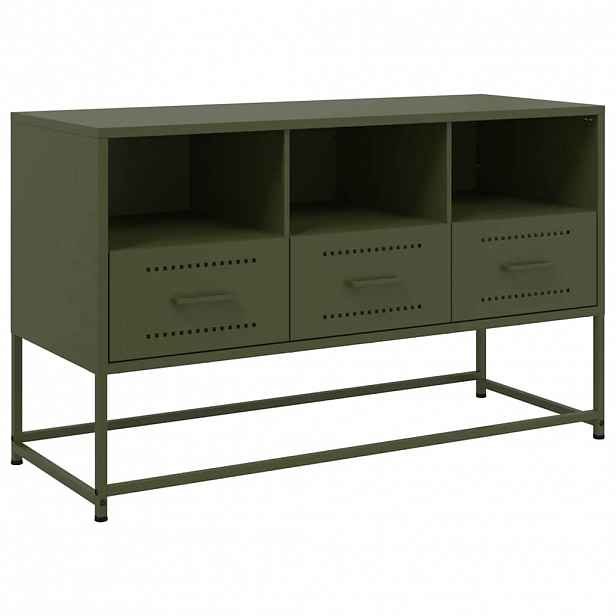 vidaXL TV skříňka olivově zelená 100,5 x 39 x 60,5 cm ocel