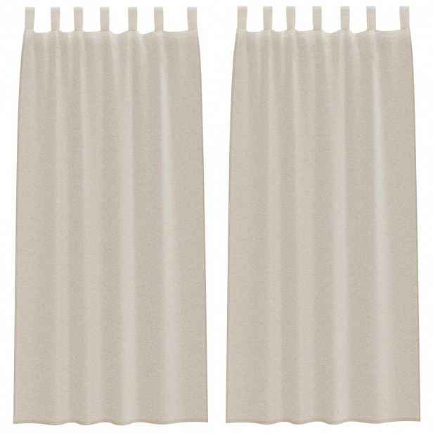vidaXL Voile Záclona 2 ks Písková 260 x 140 cm Polyester