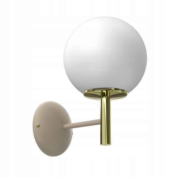 Nástěnné svítidlo Luminex Avinion béžová/zlatá bílá koule sklo E27 1x15W
