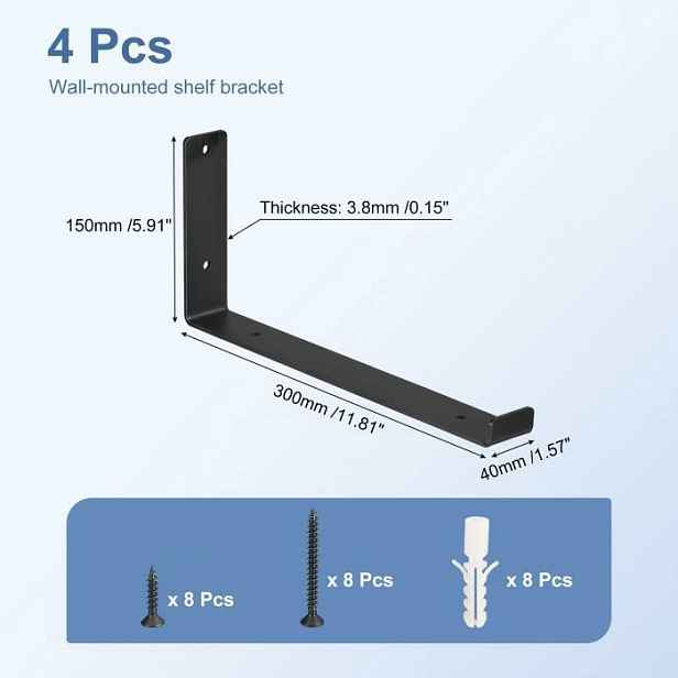 Sada držáků pod polici 300 x 150 x 40 mm 4ks montážní sada