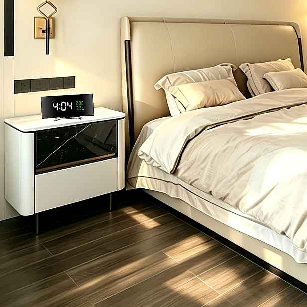 TEMU 1 ks Nový ultra čirý elektronický budík s displejem, snadný a módní digitální budík s nastavením alarmu, nastavitelným jasem, vhodný pro domácí