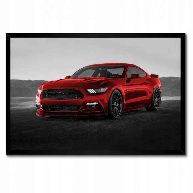 Plakáty v rámu 60x40 Červený Ford Mustang Usa
