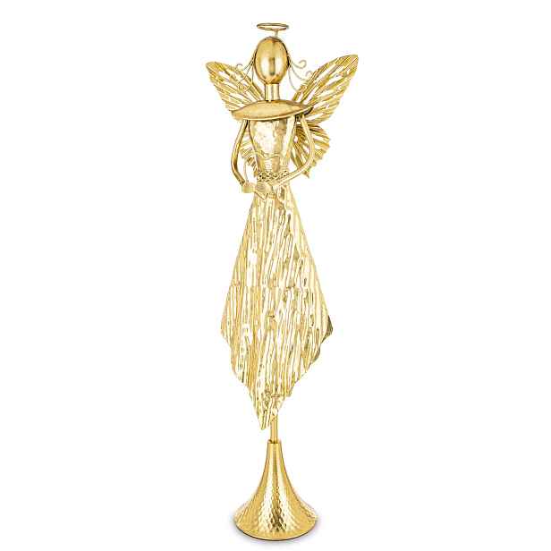 Anděl Figura Anděl zlatý elegantní kovová figurka Dekorace Ozdoba