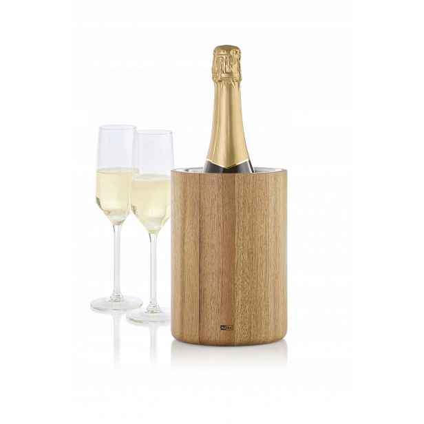 Chladicí nádoba na víno/sekt Vine, akácie/nerez, 19,5 cm