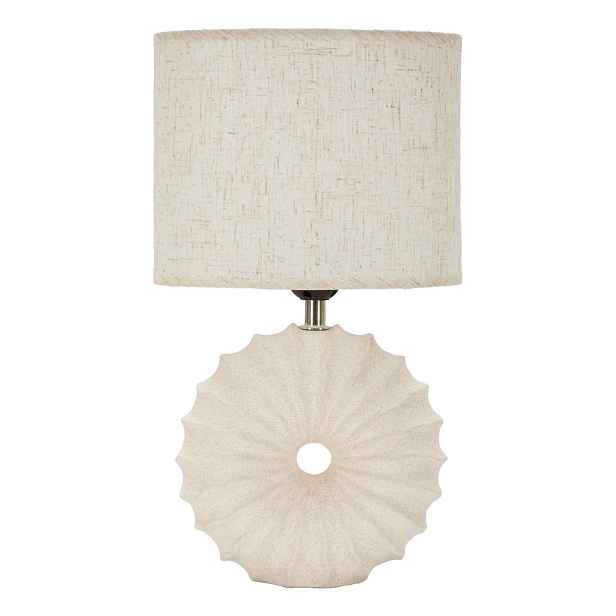 Krémová keramická stolní lampa s textilním stínidlem (výška 40 cm) Anemone – Mauro Ferretti