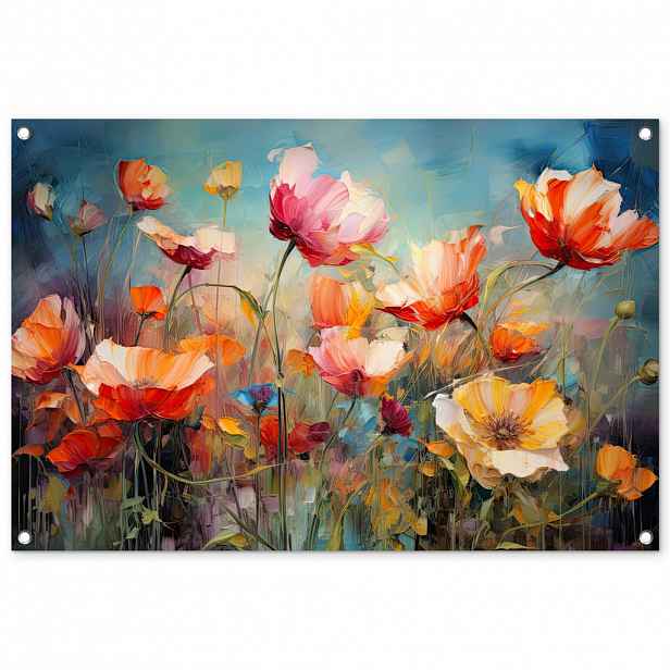 OnlyWow ZAHRADNÍ PLAKÁT Květiny - Akvarel - Umění - Botanické - Příroda 90x60 cm