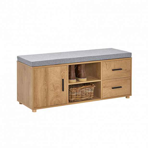 SoBuy BOTNÍK se 2 zásuvkami 110x35x47cm Nordický
