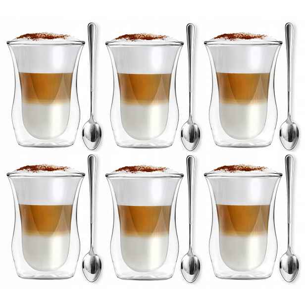 Termosklenice na kávu latte lžičky Vialli