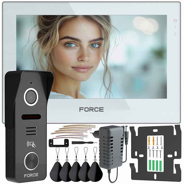 Videotelefon Force Prima Go Rfid 7" Bílý Full Hd Čtečka Klíčenek Brána