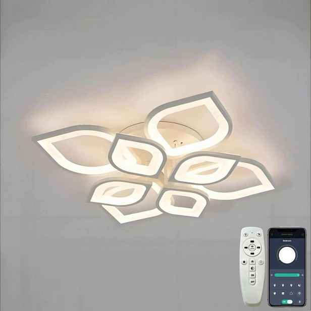 Stropní Svítidlo Bílá Závěsná Stropní Svítidlo Modern Led Lustr S Dálkový Ovladač Aplikace 83 CM