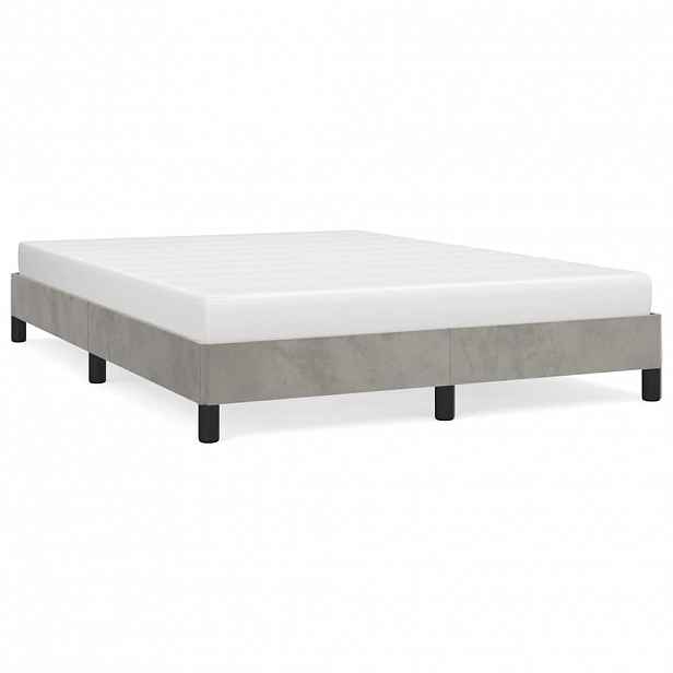 vidaXL Rám postele bez matrace světle šedý 140 x 190 cm samet