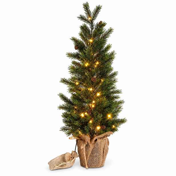 Aga Umělý vánoční stromek v květináči 70 cm zasněžený s Led osvětlením