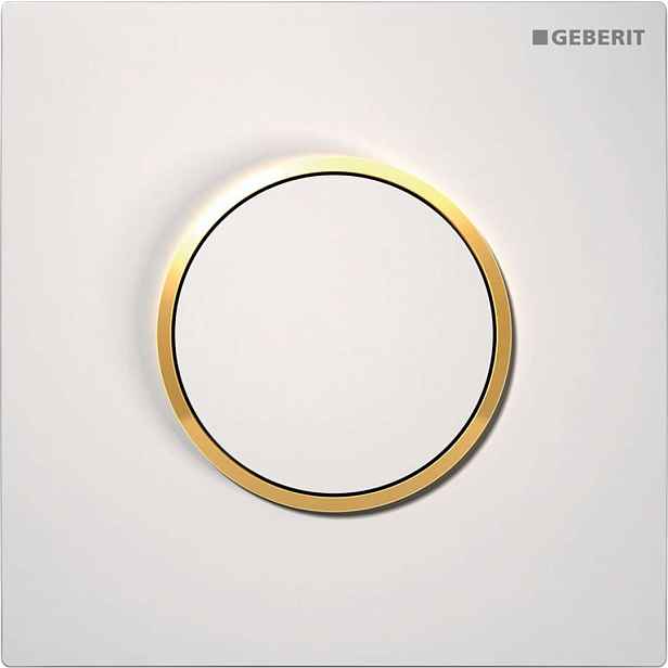 Geberit - Pneumatické ovládání splachování pisoáru typ 10, bílá/zlatá 116.015.KK.1