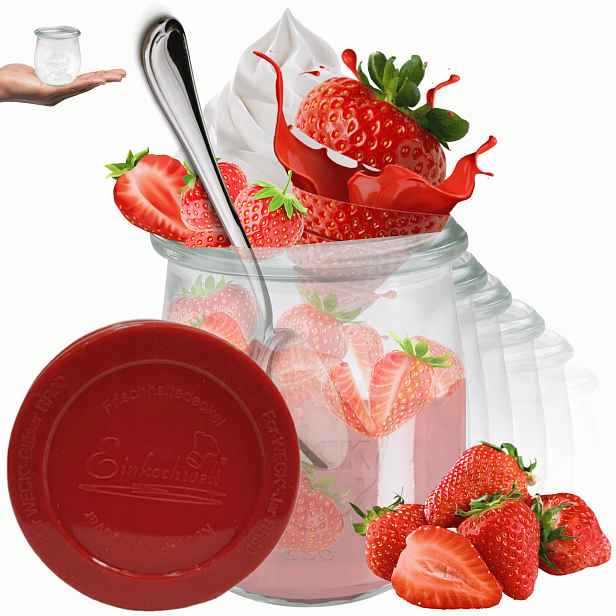 Sklenice Weck 220 ml zavařeniny Tulip žáruvzdorné silikonové víčko 12 Ks Trvanlivé