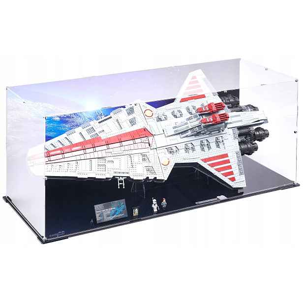 Vitrína s pozadím Blacked Brick pro Lego 75367 Star Wars Ničitel Venator