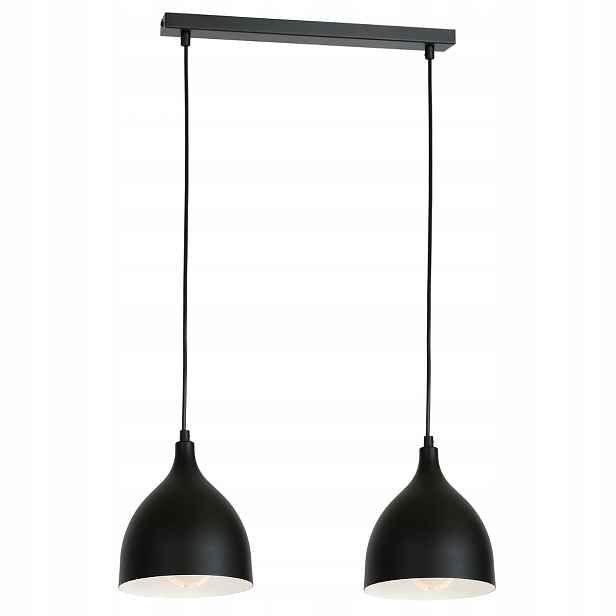 Závěsná lampa dvojitá černá lišta 52 cm nad jídelní stůl Luminex