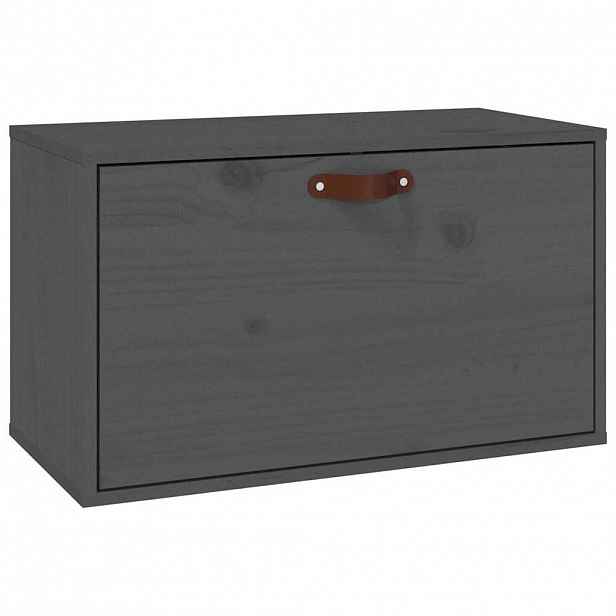 vidaXL Nástěnná skříňka šedá 60x30x35 cm masivní borové dřevo
