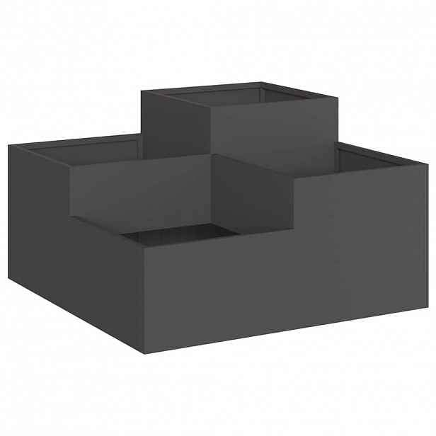 vidaXL Zahradní pěstebník Černá 80 x 80 x 48 cm Ocel