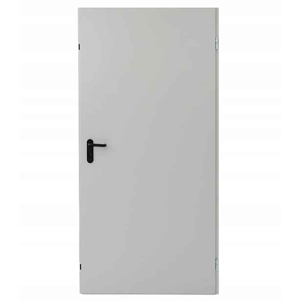 Vnější technické ocelové dveře s univerzální zárubní, šedé, 80 x 200 cm