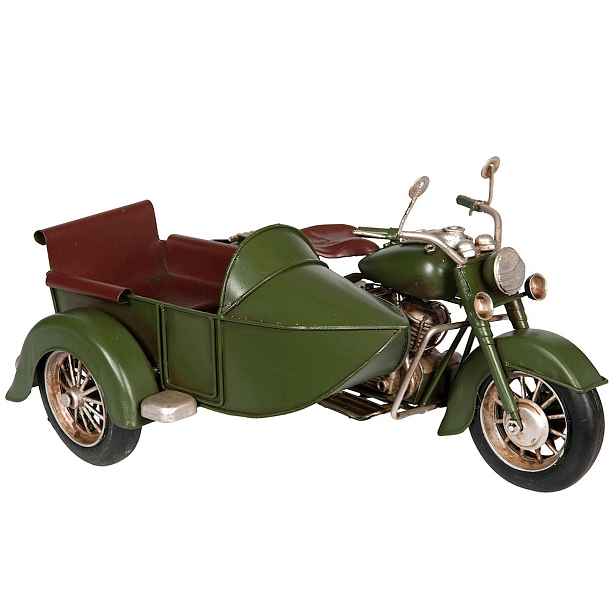 Figurka Motorka Motocykl Loft Retro Kovová Jako Dárek Dekorativní Ozdoba