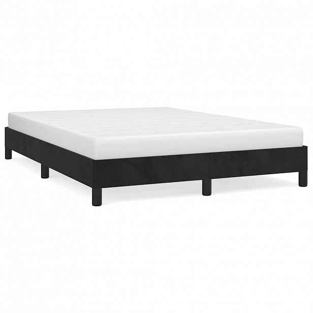 vidaXL Rám postele bez matrace černý 140 x 190 cm samet