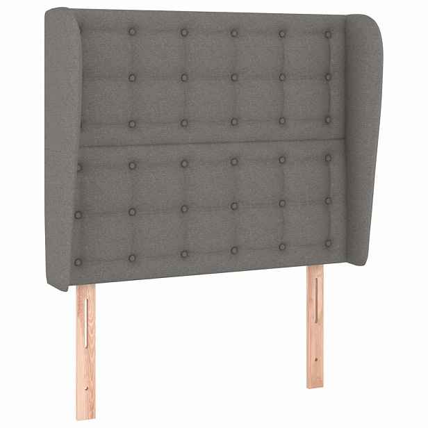 vidaXL Čelo postele typu ušák tmavě šedé 93x23x118/128 cm textil